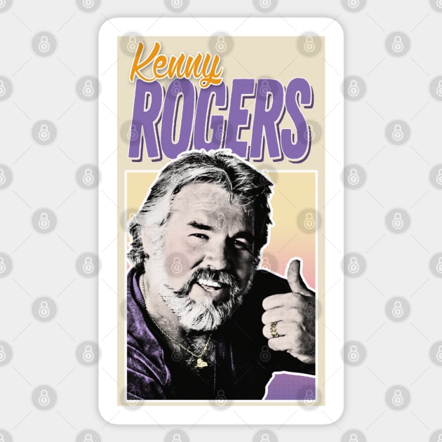 Vintage Style Kenny Rogers 80s Aesthetic Design Sticker by DankFutura